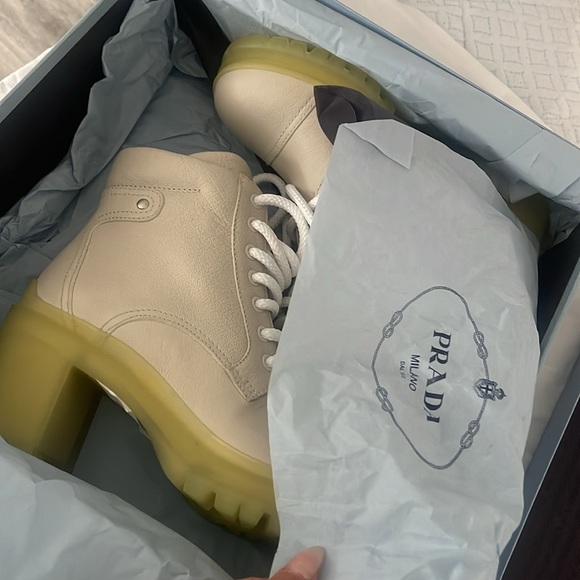 Prada Cream lug sole boot 35 - Picture 2 of 6